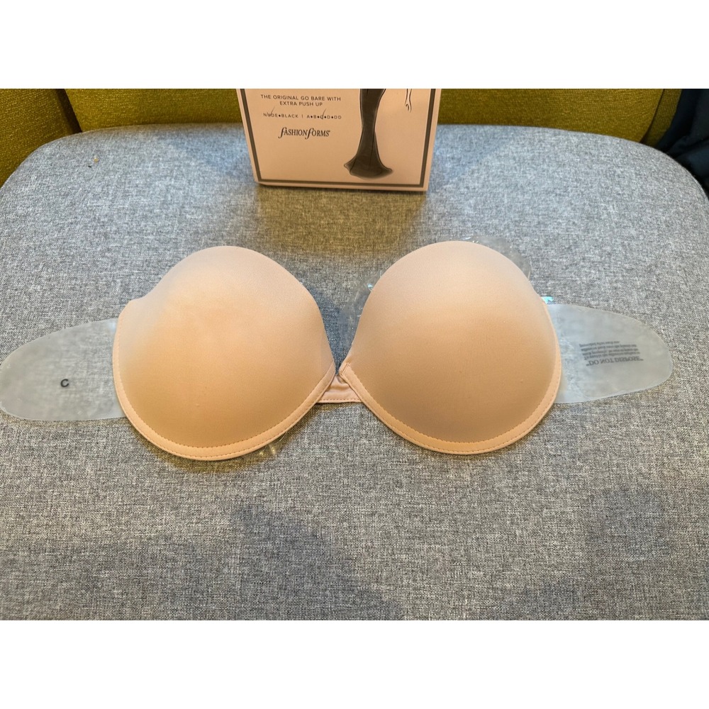Fashion Forms Go Bare Ultimate Boost Backless Strapless Bra Nude Size C NM654 - Picture 3 of 5